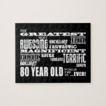 80. Geburtstags-Party-bestste achtzig Jährige<br><div class="desc">"Die beststen fantastischsten ausgezeichneten fantastischen fantastischen ausgezeichneten super fabelhaften schrecklichen großartigen glänzenden achtzig Jährigen in der Welt….überhaupt!" ist ein cooles modernes Geschenk für den Spaß, der achtzig Jährige liebt: dargestellt in anziehender Kombination des Auges des immer modernen schwarzen und klassischen stilvollen Weiß in einer städtischen Rock-and-Roll attitute Explosion des Schriftartes...</div>