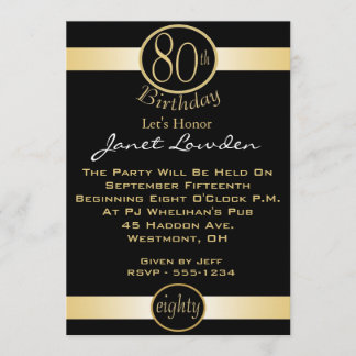 80. Geburtstags-Party Einladungen