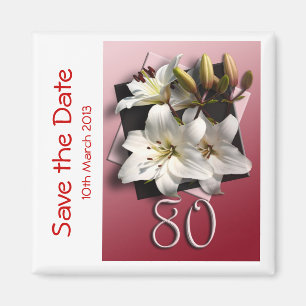 80. Geburtstags-Party Save the Date Magnet