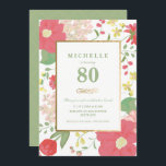 80. Geburtstagseinladung - Gold, elegante Blume Einladung<br><div class="desc">Die elegante und elegante 80. Geburtstagsfeier lädt zu einem individuellen besondere Anlass ein. Es verfügt über eine Blumengrenze sowie einen Goldrahmen und Goldakzente. Die Hintergrundfarbe und der Text können nach Ihren Wünschen geändert werden. Eine perfekte Einladung zum Geburtstag eines Erwachsenen.</div>