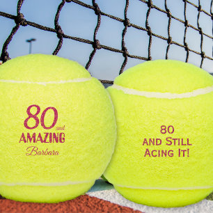 80. Geburtstagsgeschenk für sie Amazing Pink 80 Tennisbälle