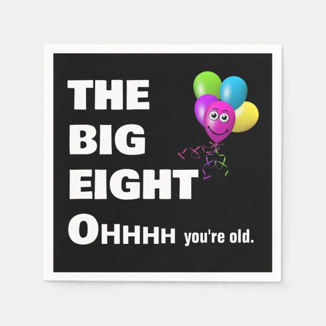 80. Geburtstagsparty Alter Spaß Serviette (Vorderseite)