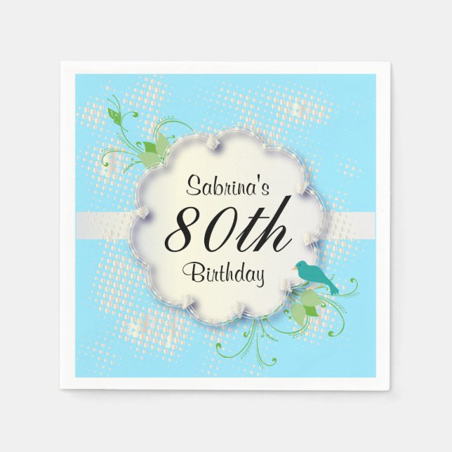 80. Geburtstagsparty | DIY Text Serviette (Vorderseite)
