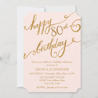 80. Geburtstagsparty Einladung
