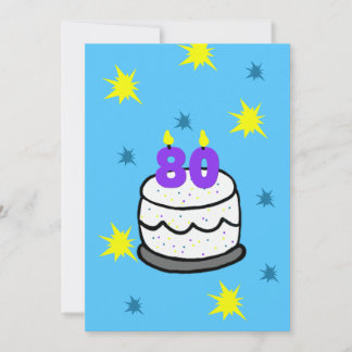 80. Geburtstagsparty Einladung 80 Candle auf Cake