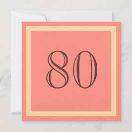 80. Geburtstagsparty Einladung - Lachskoralle