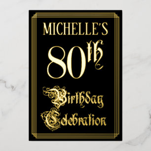 80. Geburtstagsparty - Extravagantes Drehbuch und  Folieneinladung