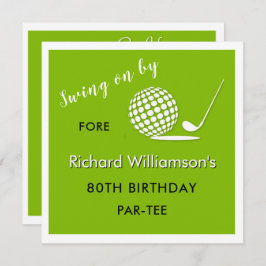 80. Geburtstagsparty Herren Golf Thema Einladung