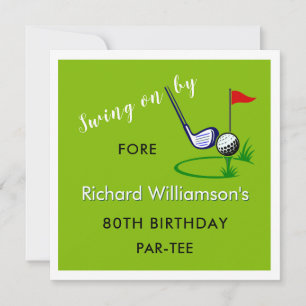 80. Geburtstagsparty Herren Golf Thema Einladung