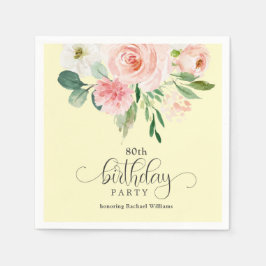 80. Geburtstagsparty in Gelb und Rosa Serviette