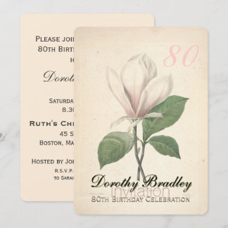 80. Geburtstagsparty Magnolia Custom Einladung