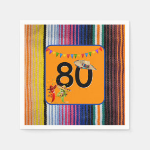 80. Geburtstagsparty Mexikanisches Design Serviette