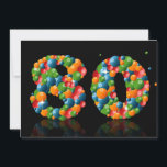 80. Geburtstagsparty mit Blasen und Bälle Einladung<br><div class="desc">Eine lustige Geburtstagsfeier mit fröhlichen Farben,  Blasen und Bouncy Bälle. Eine tolle Karte für jedes Alter. Sehen Sie sich die ganze Palette an Einladungen und Karten in meinem Geschäft an.</div>