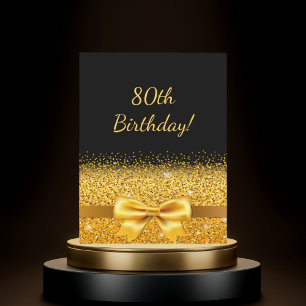 80. Geburtstagsparty schwarzer Goldbogen Einladung