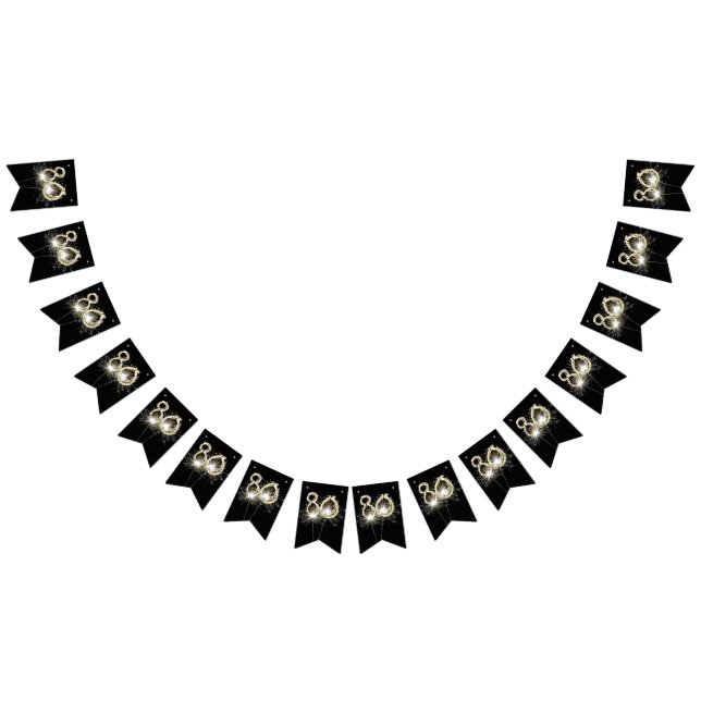 80. Geburtstagsparty Sparklers Wimpelkette (Alle)