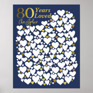 80. Geburtstagspopster - 80 Jahre Liebe Gründe Poster