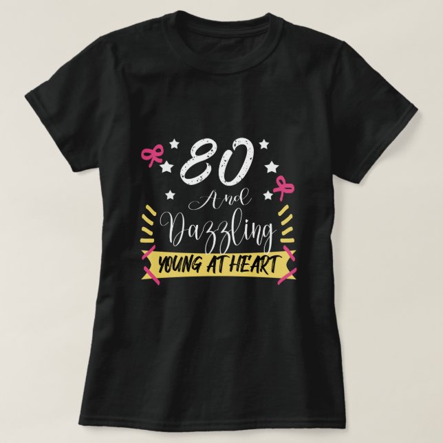 80 Glänzender Geburtstag  T-Shirt (Design vorne)