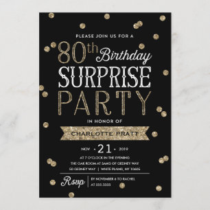 80. Glitzerconfetti-Überraschungs-Party Einladung