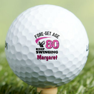 80. Golfer-Geschenk für Freund - Weiter schwingen Golfball