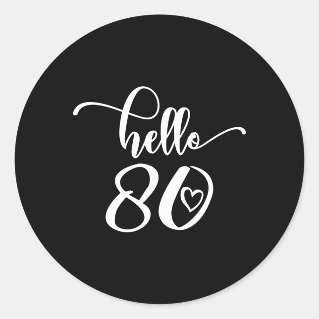 80. hallo 80 80 80 runder aufkleber (Vorderseite)