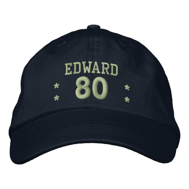 80 Individuelle Name NAVY GREEN V76B Bestickte Kappe (Vorderseite)