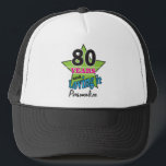 80 Jahre 80th Birthday DIY Truckerkappe<br><div class="desc">80 Years and Loving it Hat. In Fun gift for someone's 80th Birthday. ⭐ This Product is 100% Customizable. ****Click on CUSTOMIZE BUTTON to add, delete, move, resize, change around, rotate usw.Ja, ja. Ja. 99 Prozent von my designs in my store are done in layers. This makes it easy for...</div>