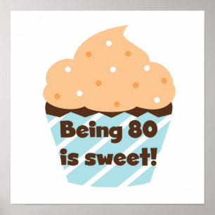 80 Jahre alt ist T - Shirt und Geschenke zum Gebur Poster