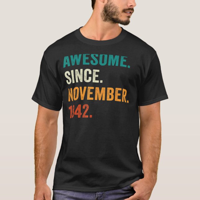 80 Jahre alt Phantastisch seit November 1942 80. B T-Shirt (Vorderseite)