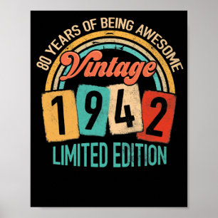 80 Jahre alt von 1942 Phantastisch sein 80. Geburt Poster