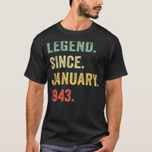 80 Jahre alte Legende seit Januar 1943 80. Geburts T-Shirt