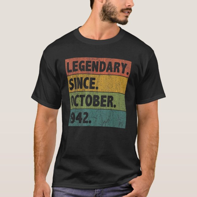 80 Jahre alte Legende seit Oktober 1942 80. Geburt T-Shirt (Vorderseite)