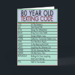 80 Jahre alter Sims Code Funny Birthday Senioren Karte<br><div class="desc">Feiern Sie die Weisheit und den Spaß des Alterns mit unserer "80 Jahre alten Sims Code Funny Birthday Seniors Card ("! Diese reizvolle und skurrile Karte (mit einem spielerischen Blick darauf, wie Senioren zeitgenössischen sims lingo interpretieren können, kombiniert Nostalgie mit einer Touch Spaß. Diese Karte ist perfekt für Geburtstagsfeiern, sie...</div>