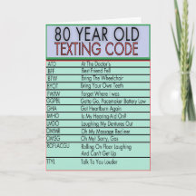 80 Jahre alter Sims Code Funny Birthday Senioren