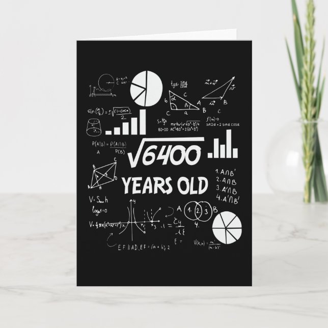 80 Jahre altes Tagesmathematiklehrer 80. Geburtsta Karte (Vorderseite)