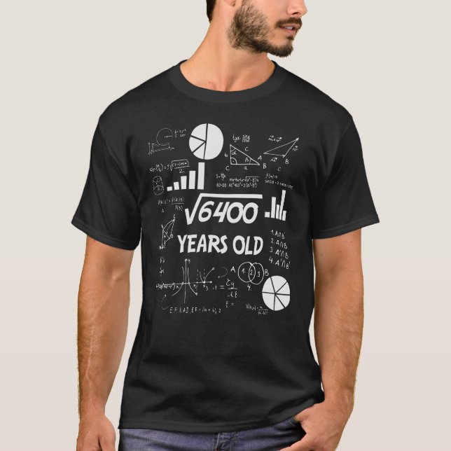 80 Jahre altes Tagesmathematiklehrer 80. Geburtsta T-Shirt (Vorderseite)