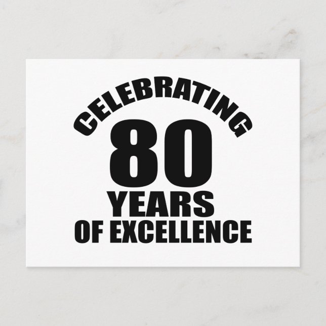 80 Jahre Geburtstag feiern Postkarte (Vorderseite)