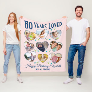 80 Jahre Liebe 80. Geburtstag Foto Fleecedecke
