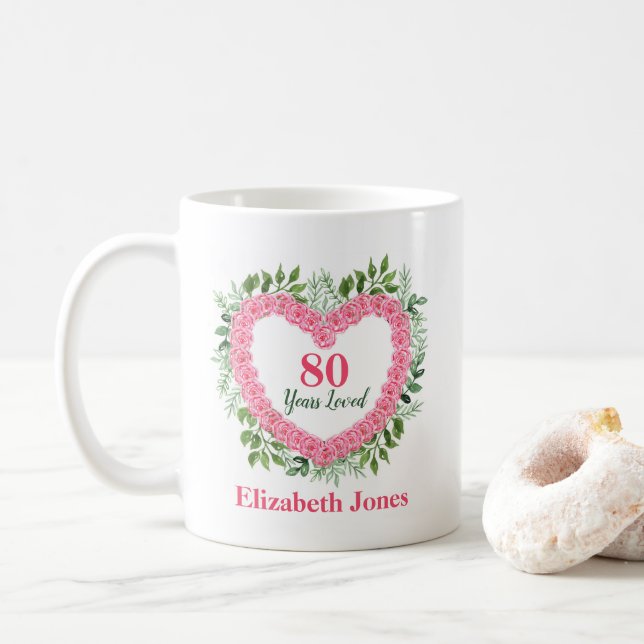 80 Jahre Liebe 80. Geburtstag Tasse (Mit Donut)