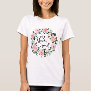 80 Jahre Liebe Männer Frauen 80 Jahre alt Blumenko T-Shirt