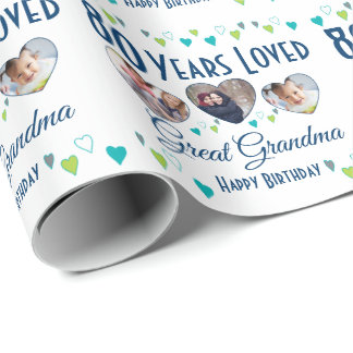 80 Jahre liebtes Foto Geschenkpapier