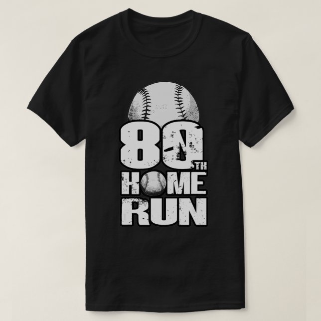 80 Jahre Vintager Baseball 80. Nutztier  T-Shirt (Design vorne)