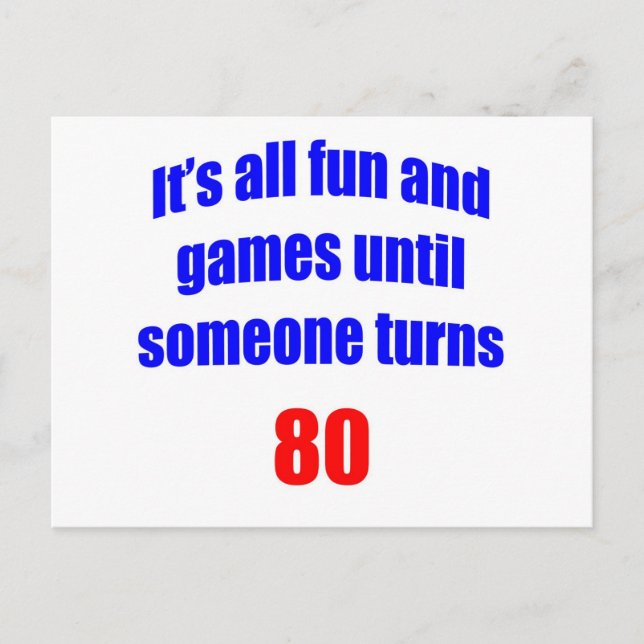 80 Jemand wird 80 Postkarte (Vorderseite)