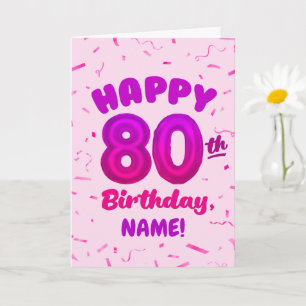80. Luftballon-Nummer Benutzerdefinierter Name Geb Karte