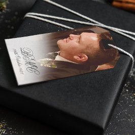 80. Male Birthday Simple Elegant Foto Geschenkanhänger