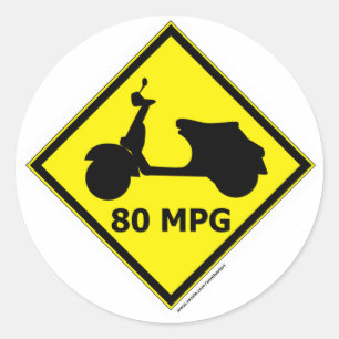 80 mpg Roller-Art Runder Aufkleber