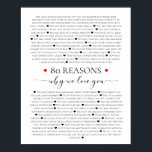 80 reasons why we love you 80th 60th birthday 40th poster<br><div class="desc">designed by The Arty Apples Limited</div>