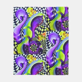 80 s Art Deco Geometrisches Muster Fleecedecke