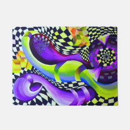 80 s Art Deco Geometrisches Muster Fußmatte