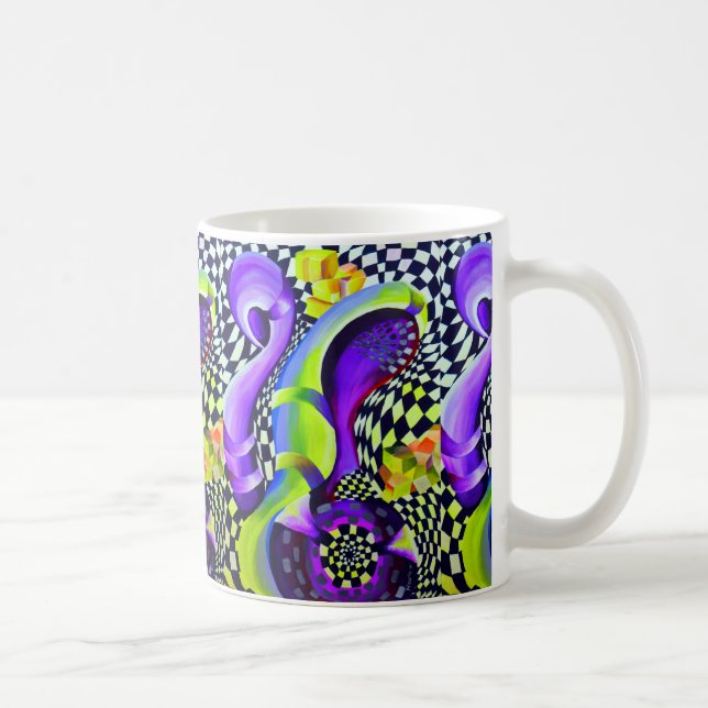 80 s Art Deco Geometrisches Muster Kaffeetasse (Rechts)