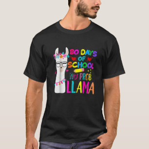 80 Tage Schullehrer Keine Prob Llama Girls Boys T-Shirt